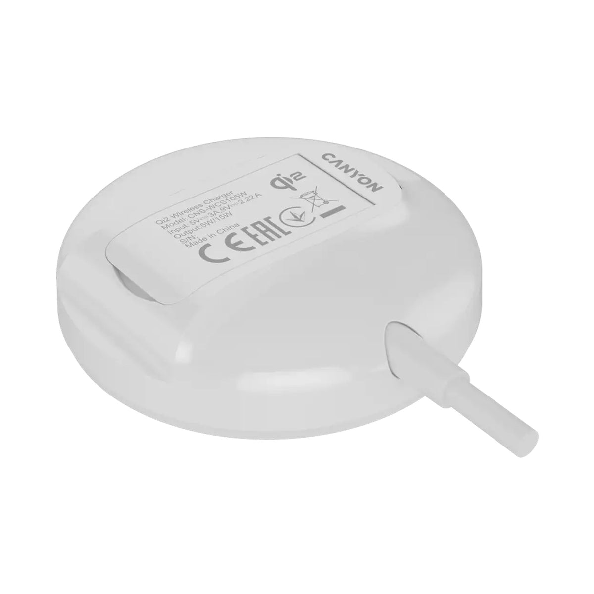 CANYON wireless charger WS-105 15W Qi2 White CNS-WCS105W