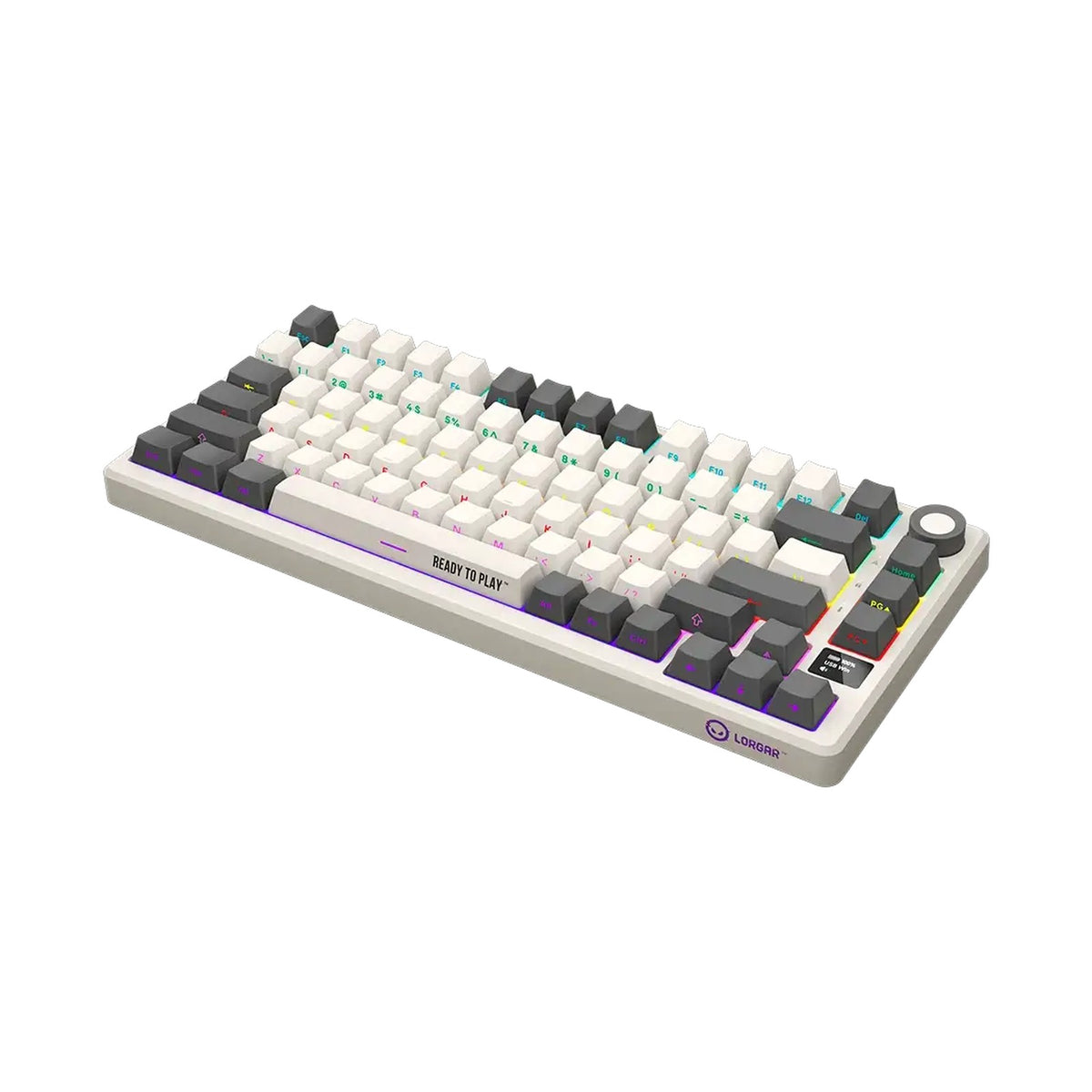LORGAR KBP7075W Wireless Mechanical Gaming Keyboard Pro Beige LRG-KBP7075W-RT-US