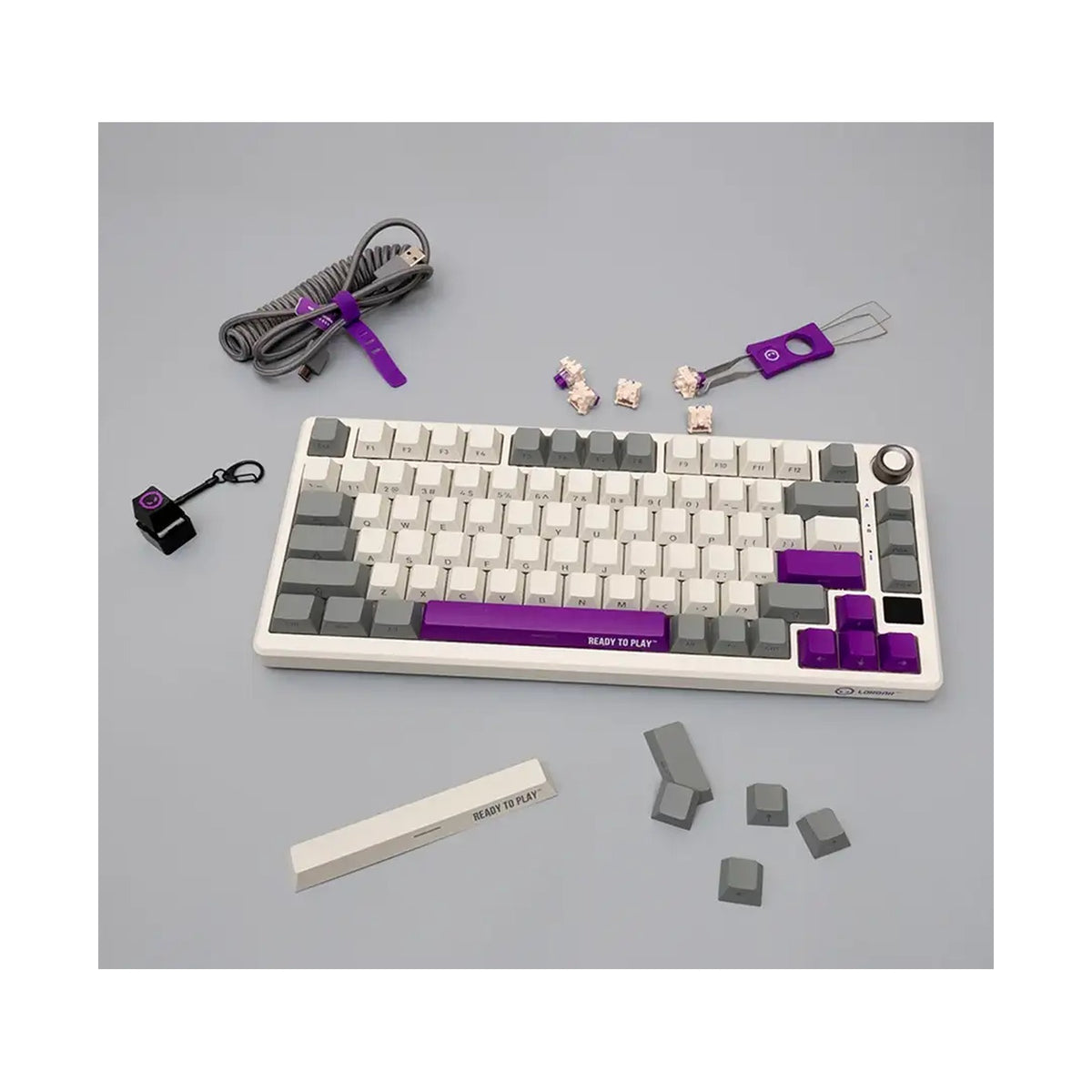 LORGAR KBP7075W Wireless Mechanical Gaming Keyboard Pro Beige LRG-KBP7075W-RT-US