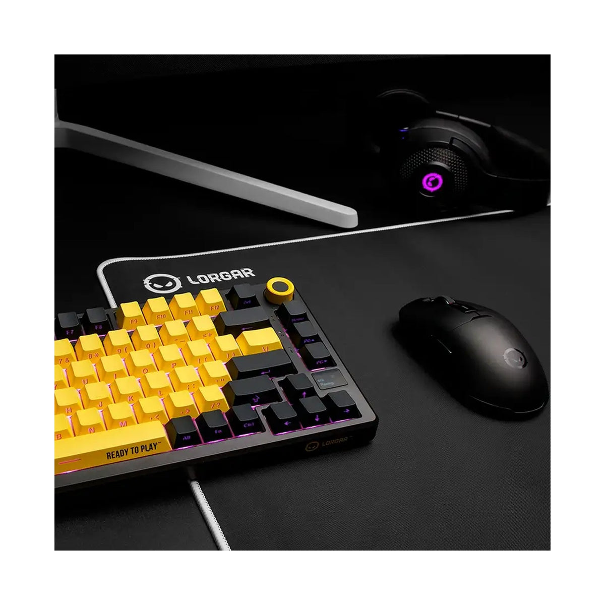 LORGAR KBP7075W Wireless Mechanical Gaming Keyboard Pro Black/yellow LRG-KBP7075W-YL-US