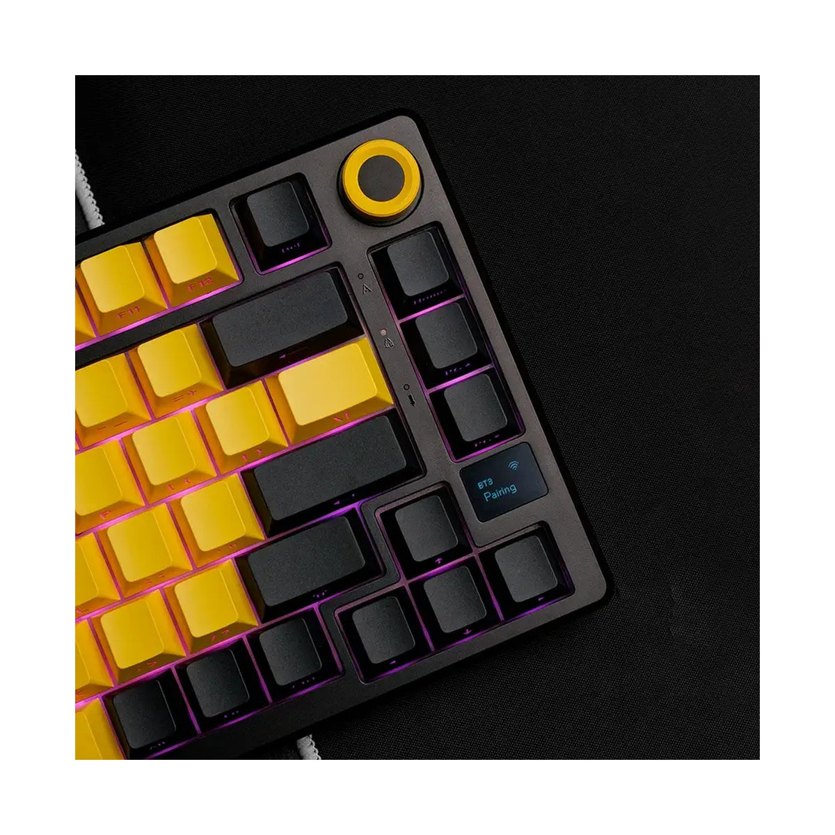 LORGAR KBP7075W Wireless Mechanical Gaming Keyboard Pro Black/yellow LRG-KBP7075W-YL-US