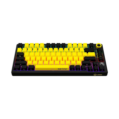 LORGAR KBP7075W Wireless Mechanical Gaming Keyboard Pro Black/yellow LRG-KBP7075W-YL-US