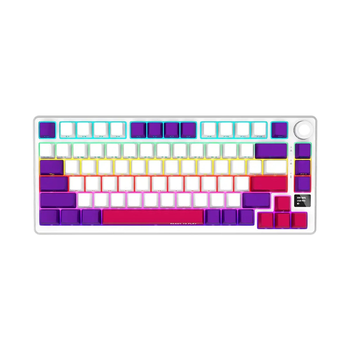 LORGAR KBP7075W Wireless Mechanical Gaming Keyboard Pro White LRG-KBP7075W-WH-US