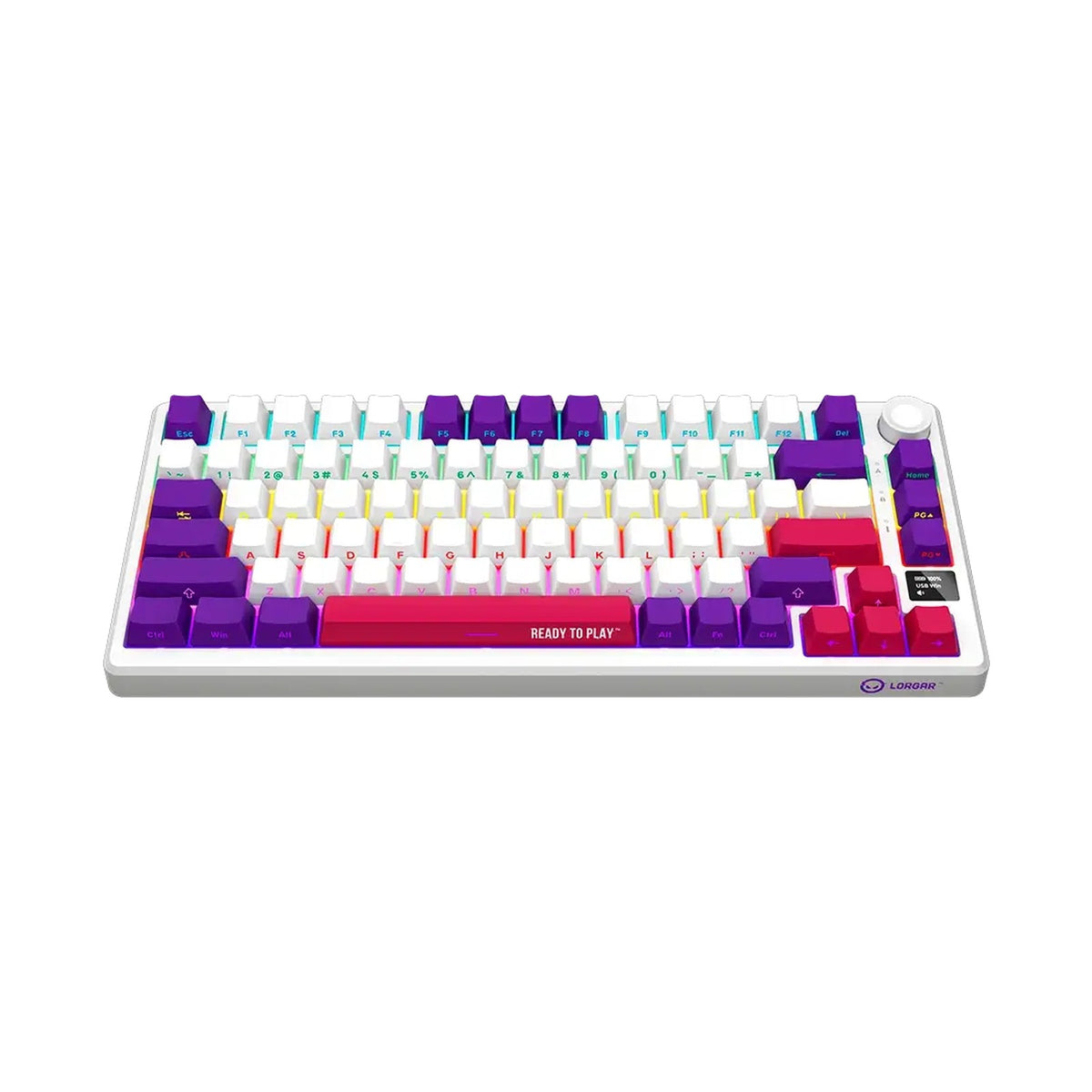 LORGAR KBP7075W Wireless Mechanical Gaming Keyboard Pro White LRG-KBP7075W-WH-US