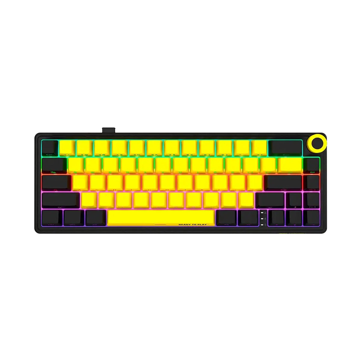LORGAR KBP70MW Wireless Mechanical Gaming Keyboard Pro Black/yellow LRG-KBP70MW-YL-US