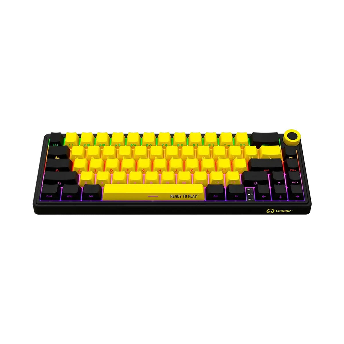 LORGAR KBP70MW Wireless Mechanical Gaming Keyboard Pro Black/yellow LRG-KBP70MW-YL-US