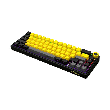 LORGAR KBP70MW Wireless Mechanical Gaming Keyboard Pro Black/yellow LRG-KBP70MW-YL-US