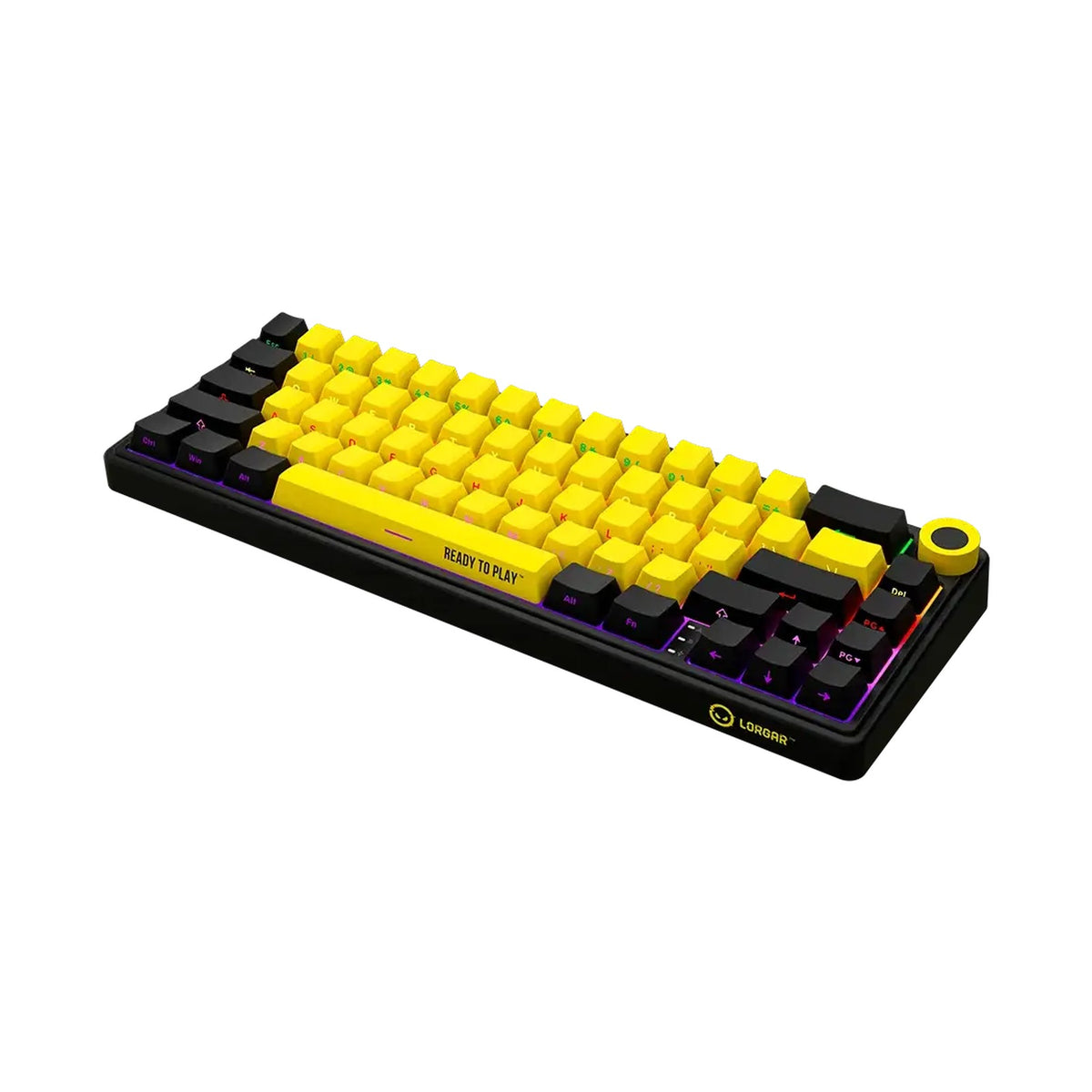 LORGAR KBP70MW Wireless Mechanical Gaming Keyboard Pro Black/yellow LRG-KBP70MW-YL-US