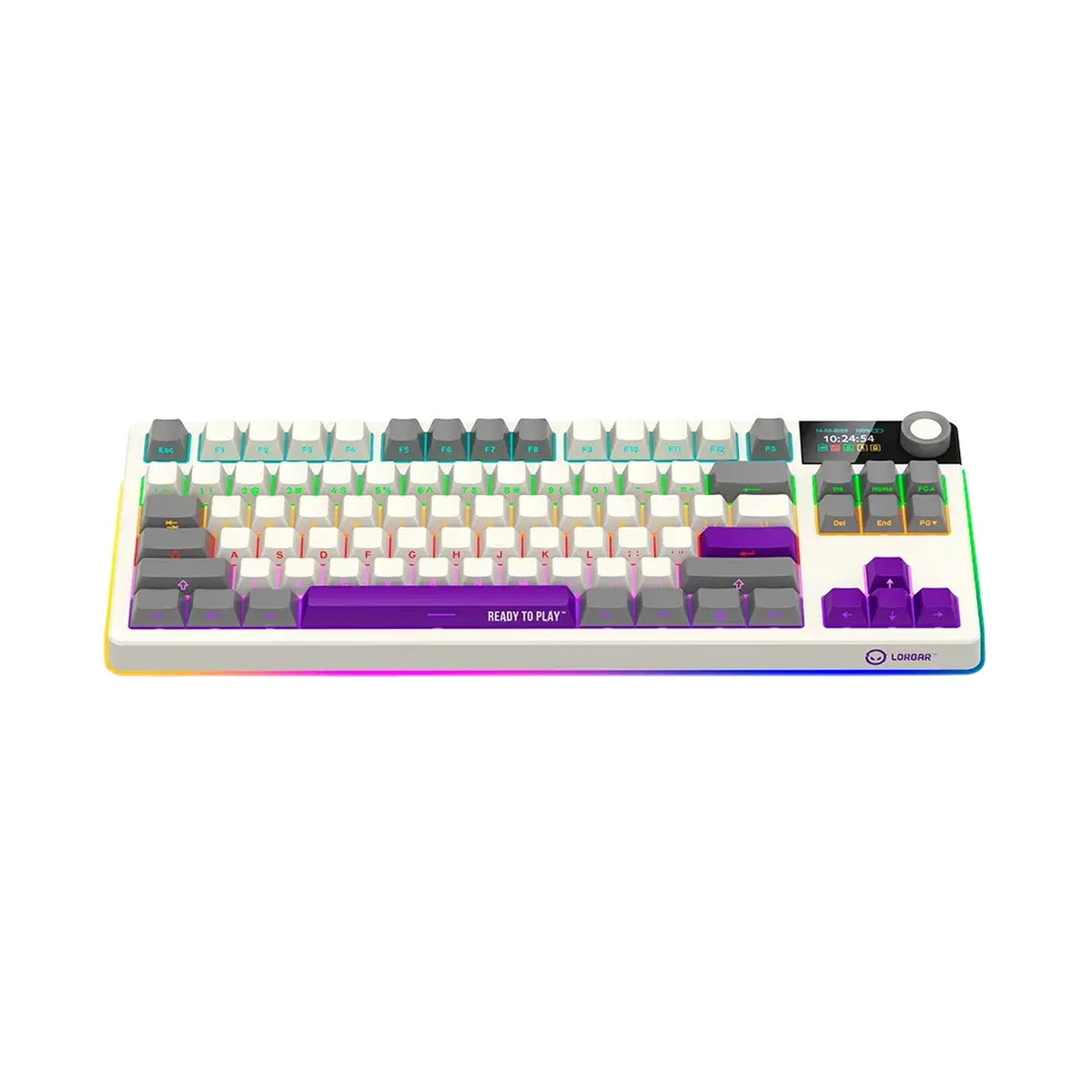 LORGAR KBP70TKLW Wireless TKL Mechanical Gaming Keyboard Pro Beige LRG-KBP70TKLW-RT-US