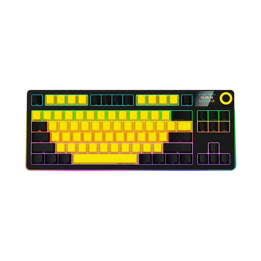 LORGAR KBP70TKLW Wireless TKL Mechanical Gaming Keyboard Pro Black/yellow LRG-KBP70TKLW-YL-US