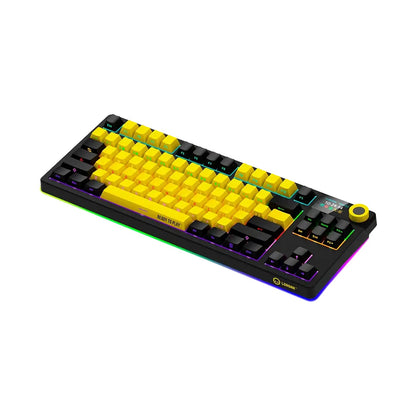 LORGAR KBP70TKLW Wireless TKL Mechanical Gaming Keyboard Pro Black/yellow LRG-KBP70TKLW-YL-US