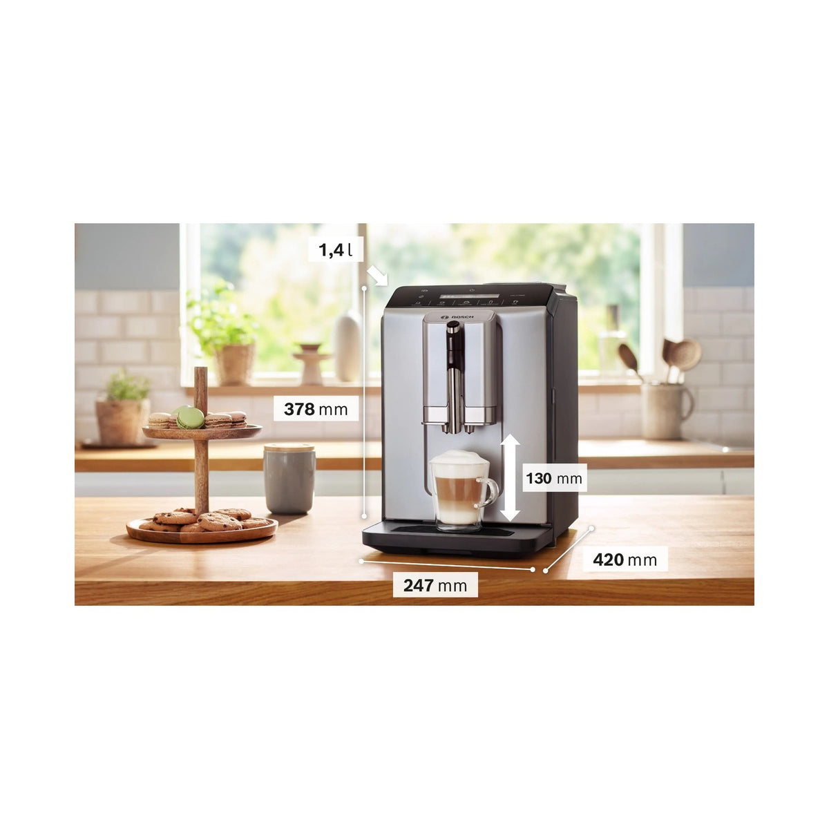 Bosch Series 2 Fully automatic coffee machine VeroCafe Silk Silver TIE20301