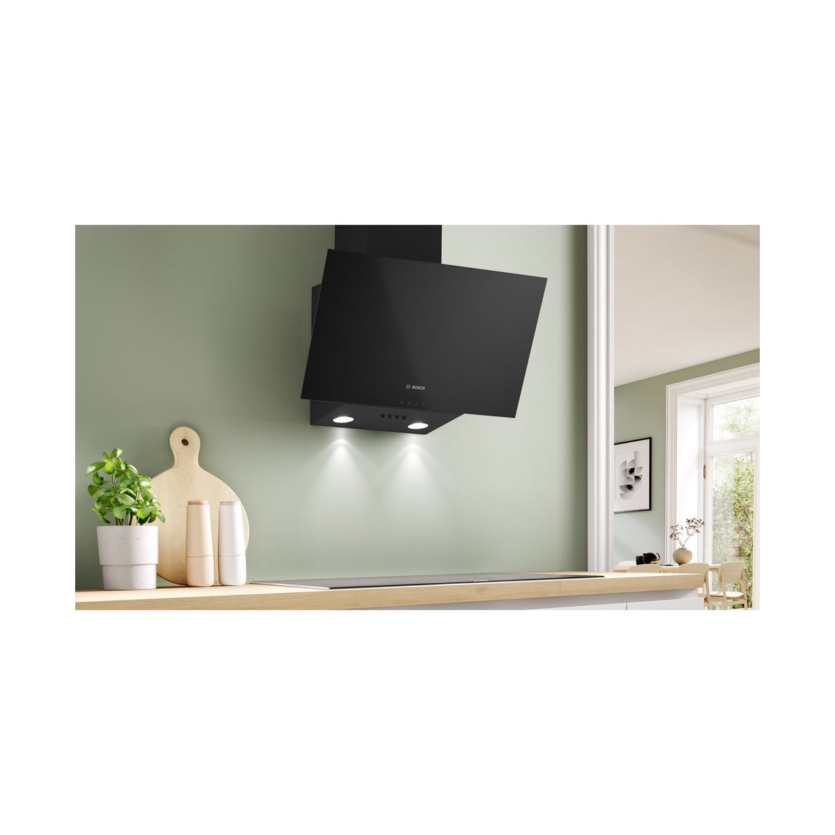Bosch Series 2 Wall mounted Extractor Hood 60cm Black DWK63PJ60Z