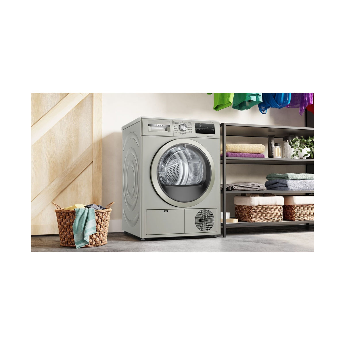 Bosch Series 4 Condenser Tumble Dryer 8 kg Silver inox WTN85401ZA