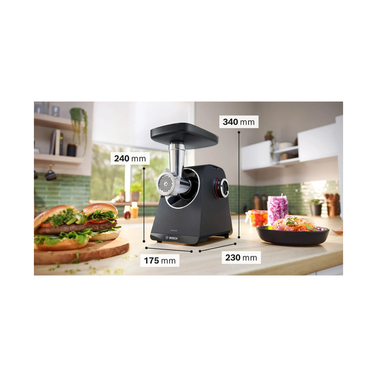 Bosch Series 4 Food mincer 1900 W Black MFWS440B