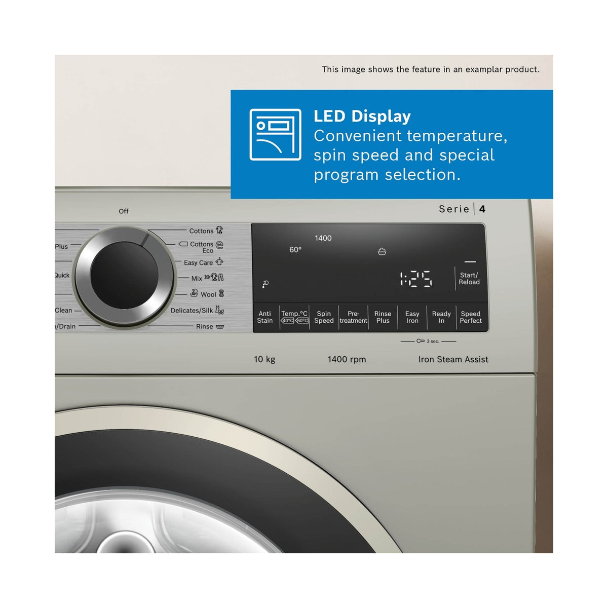 Bosch Series 4 Frontloader Washing Machine 8kg Silver inox WAN282X1ZA
