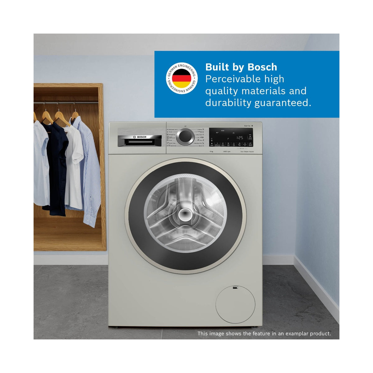 Bosch Series 4 Frontloader Washing Machine 9 kg Silver inox WGA1440XZA
