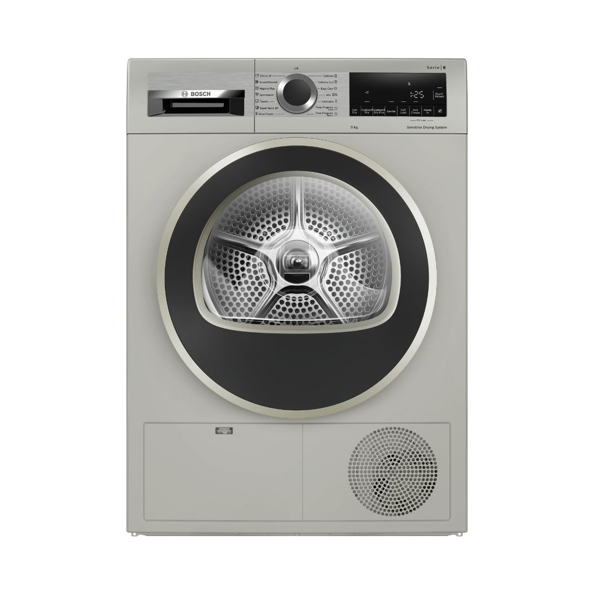 Bosch Series 6 Condenser Tumble Dryer 9kg Silver inox WPG1411XZA