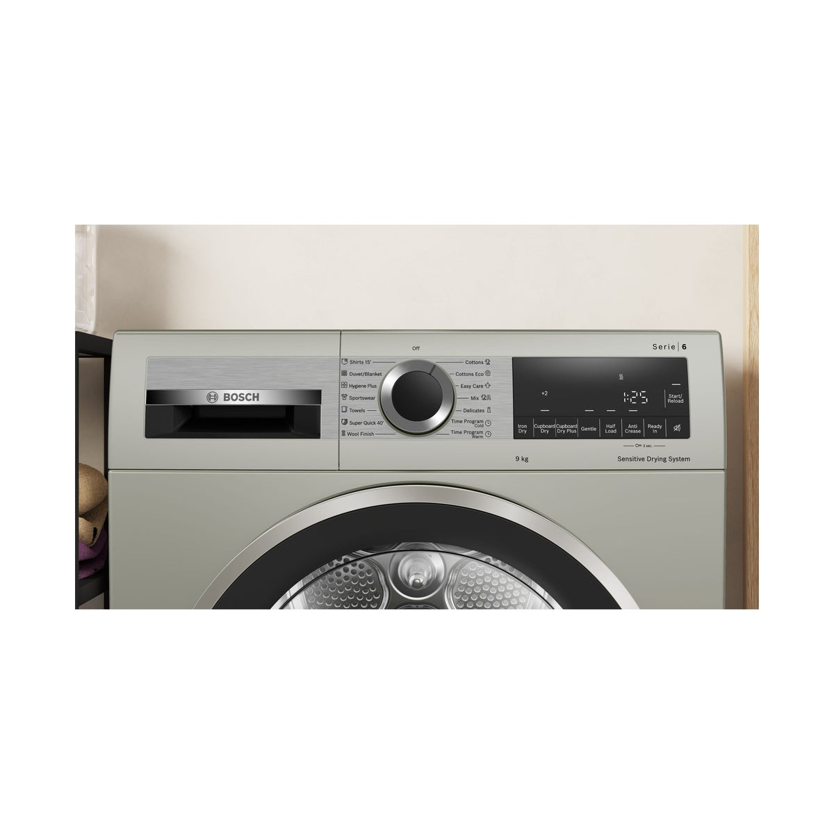 Bosch Series 6 Condenser Tumble Dryer 9kg Silver inox WPG1411XZA
