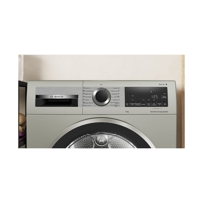 Bosch Series 6 Condenser Tumble Dryer 9kg Silver inox WPG1411XZA