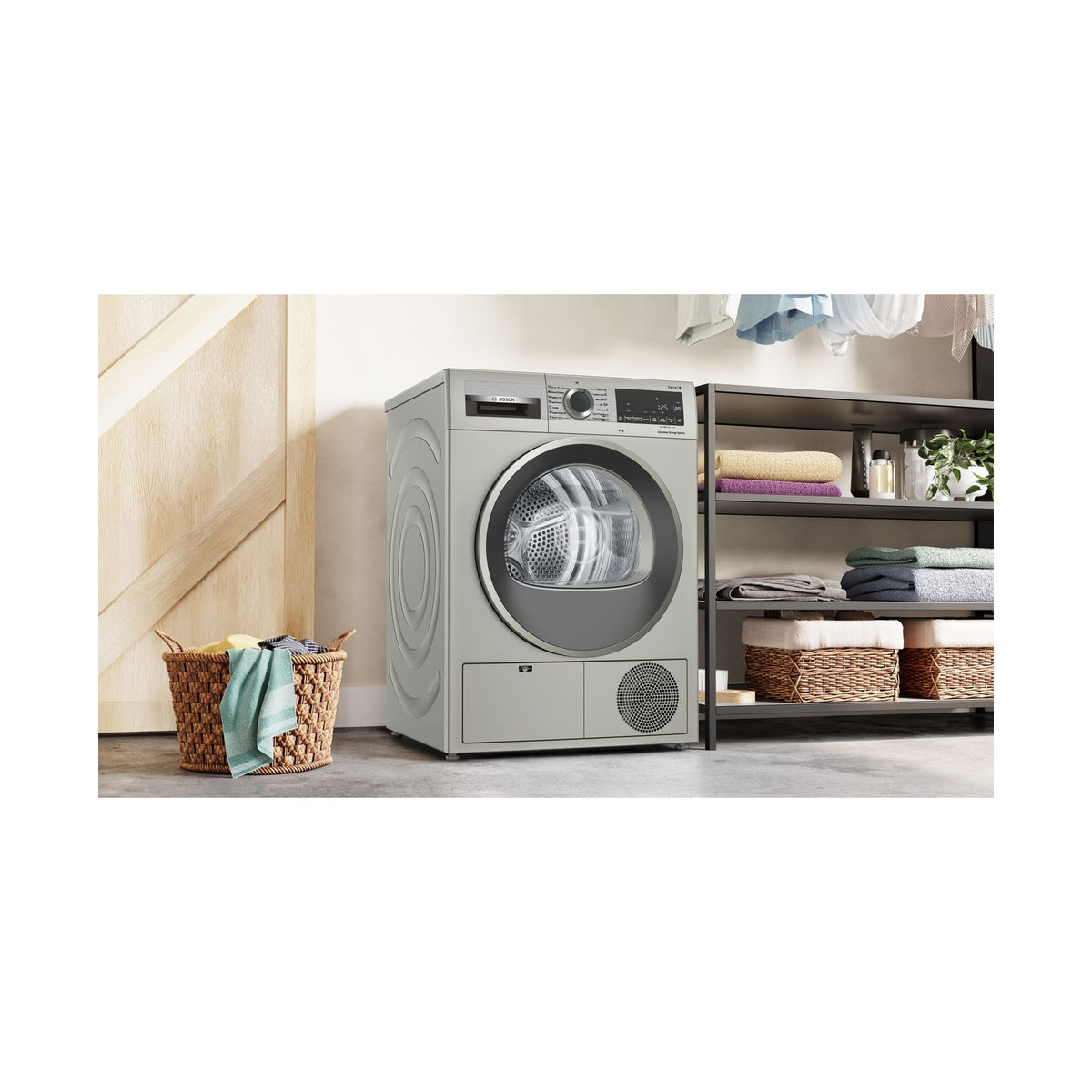Bosch Series 6 Condenser Tumble Dryer 9kg Silver inox WPG1411XZA