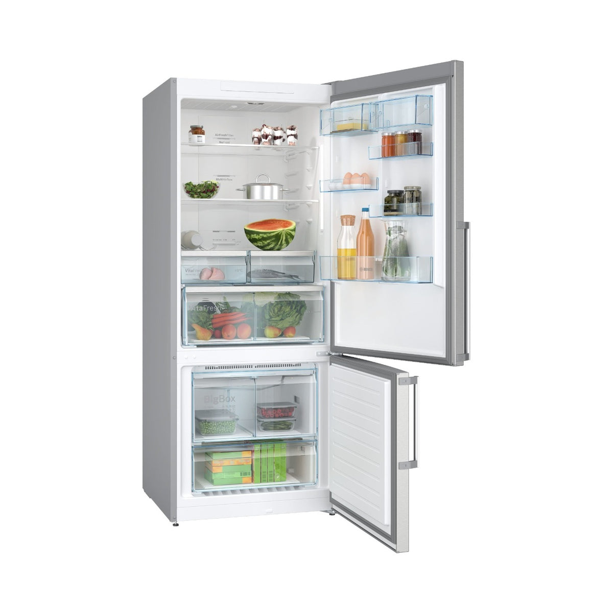 Bosch Series 6 Freestanding Fridge Bottom freezer 186 x 75cm Stainless steel KGN76CI30U