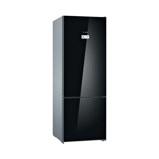 Bosch Series 6 Freestanding Fridge Bottom freezer glass door 193 x 70cm Black Total No Frost KGN56LB31U