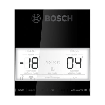 Bosch Series 6 Freestanding Fridge Bottom freezer glass door 193 x 70cm Black Total No Frost KGN56LB31U