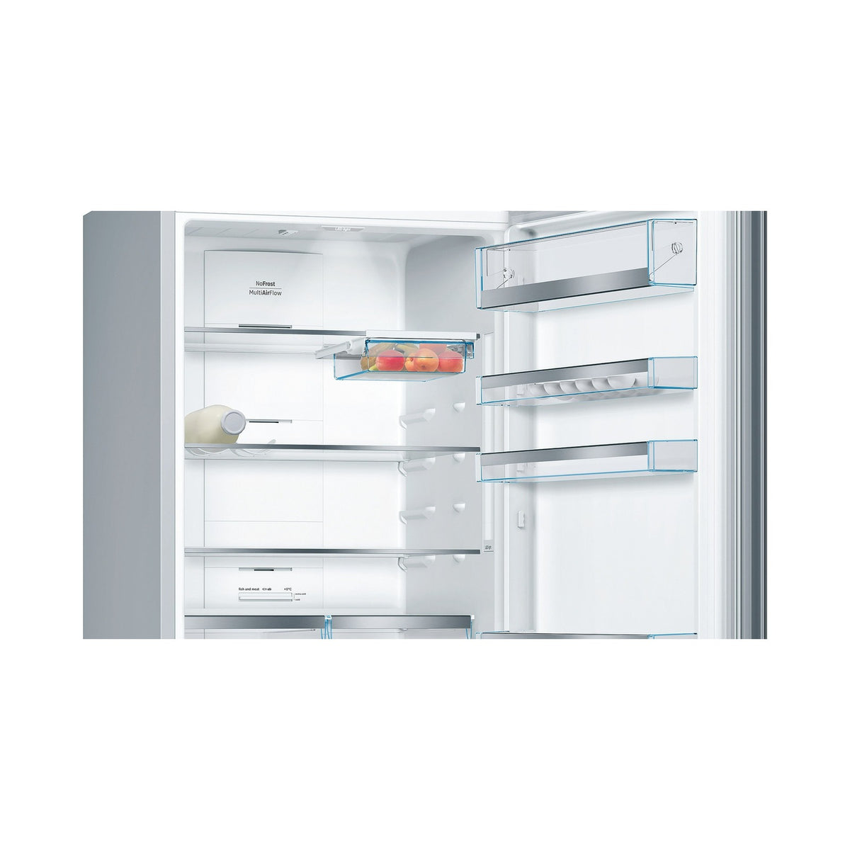 Bosch Series 6 Freestanding Fridge Bottom freezer glass door 193 x 70cm Black Total No Frost KGN56LB31U