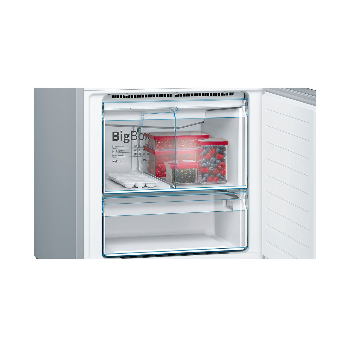 Bosch Series 6 Freestanding Fridge Bottom freezer glass door 193 x 70cm Black Total No Frost KGN56LB31U