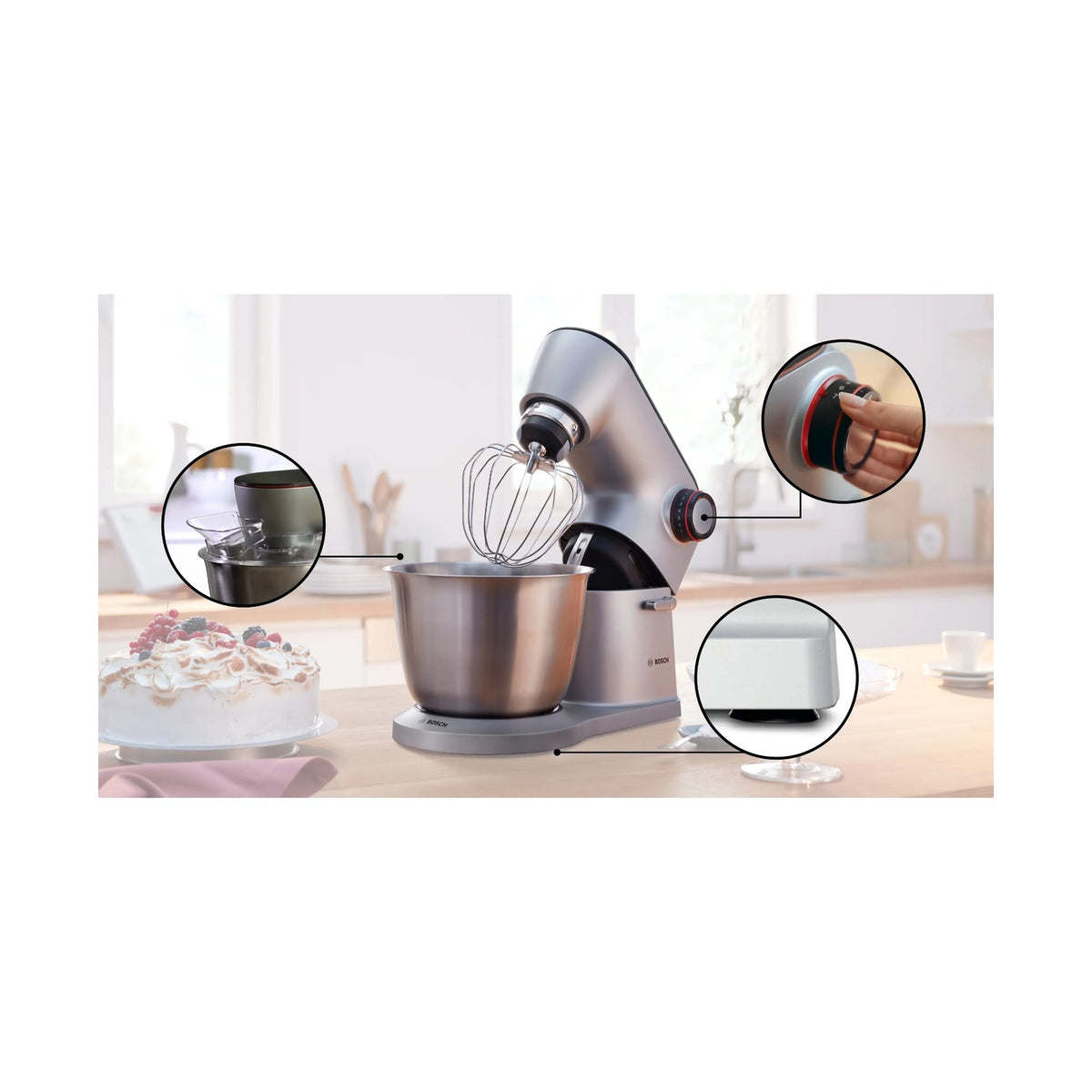 Bosch Series 8 Kitchen Machine OptiMUM 1600 W Silver Black MUM9B34S27