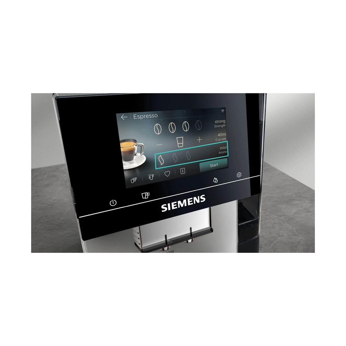 Siemens Fully automatic coffee machine EQ700 iAroma Inox Silver Metallic TP725EM7