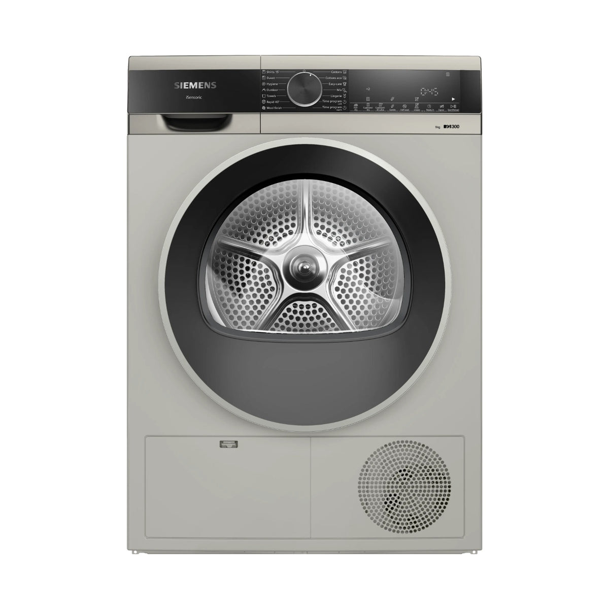 Siemens iQ300 Condenser Tumble Dryer 9 kg Silver inox WP41G0XZA