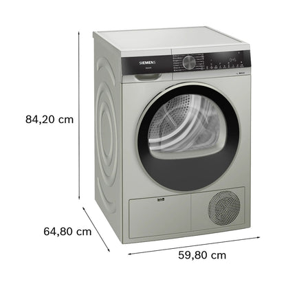 Siemens iQ300 Condenser Tumble Dryer 9 kg Silver inox WP41G0XZA