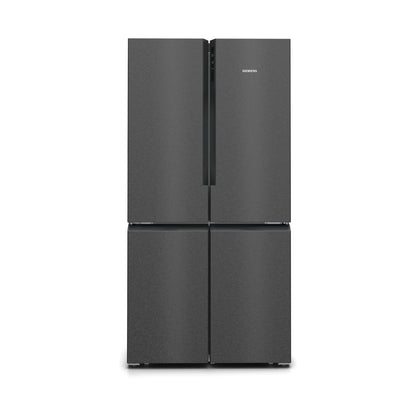 Siemens iQ300 French Door Bottom freezer multi door 183 x 90cm Brushed black steel KF96NAXEA