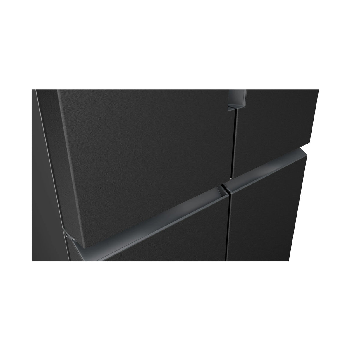 Siemens iQ300 French Door Bottom freezer multi door 183 x 90cm Brushed black steel KF96NAXEA