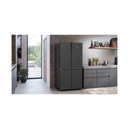 Siemens iQ300 French Door Bottom freezer multi door 183 x 90cm Brushed black steel KF96NAXEA