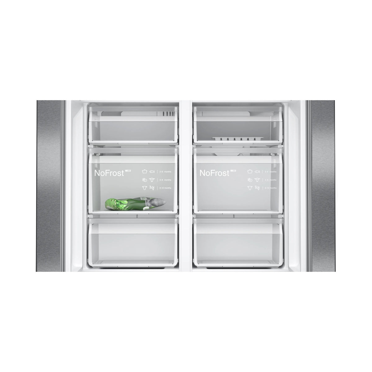 Siemens iQ300 French Door Bottom freezer multi door 183 x 90cm Brushed black steel KF96NAXEA