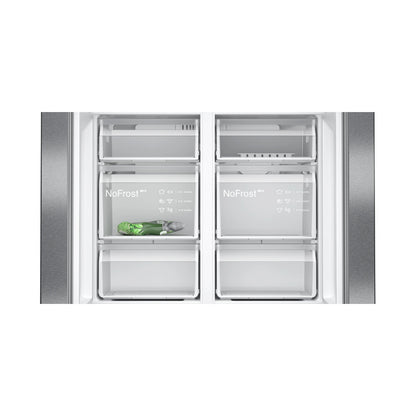 Siemens iQ300 French Door Bottom freezer multi door 183 x 90cm Brushed black steel KF96NAXEA