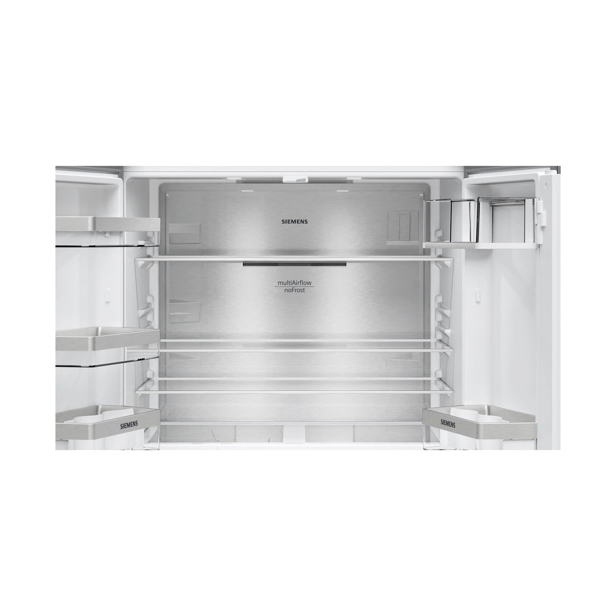 Siemens iQ300 French Door Bottom freezer multi door 183 x 90cm Brushed black steel KF96NAXEA