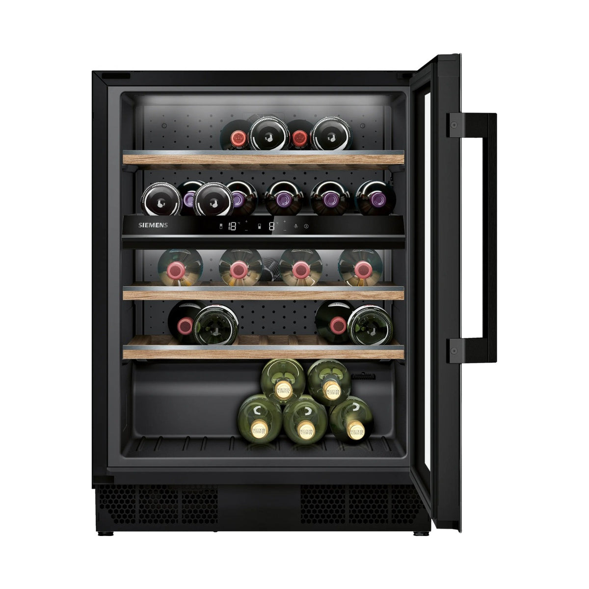 Siemens iQ500 Built in wine cooler 81 x 59cm Black Glass door KU21WAHG0