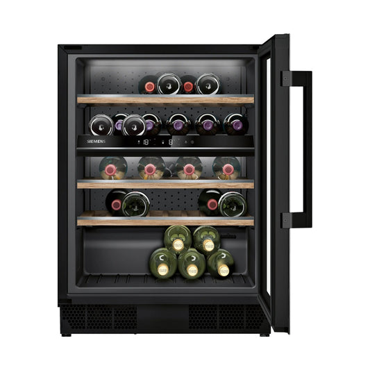 Siemens iQ500 Built in wine cooler 81 x 59cm Black Glass door KU21WAHG0