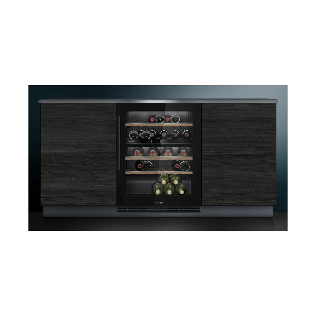 Siemens iQ500 Built in wine cooler 81 x 59cm Black Glass door KU21WAHG0