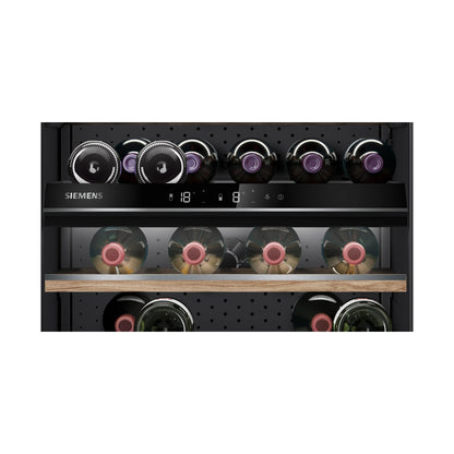 Siemens iQ500 Built in wine cooler 81 x 59cm Black Glass door KU21WAHG0