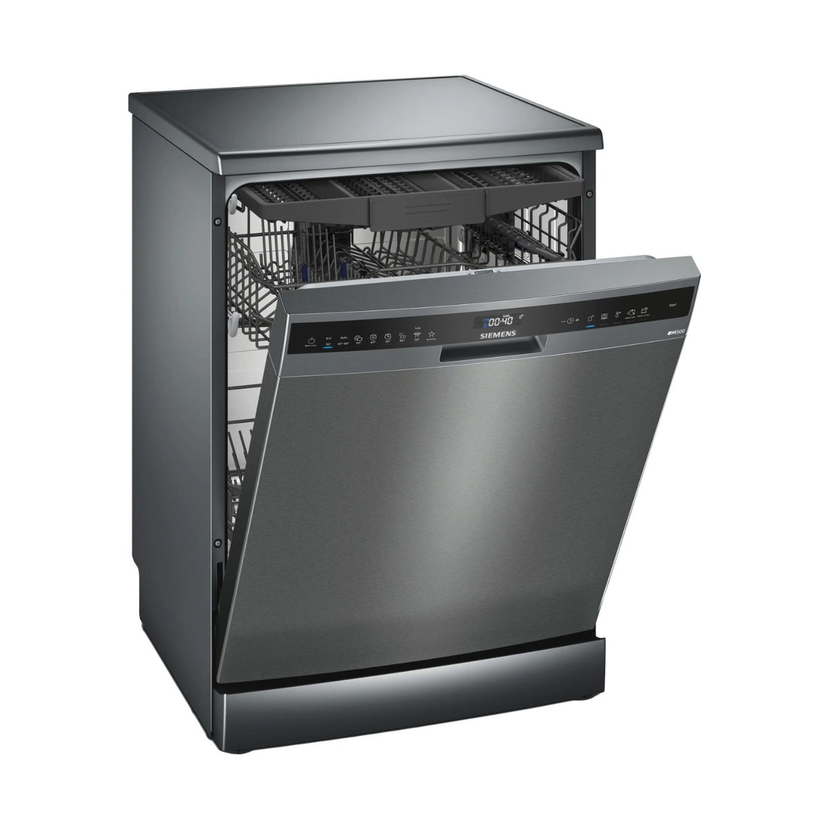 Siemens iQ500 Freestanding 13 Place Dishwasher 60cm Brushed Black Steel SN25EC02MZ