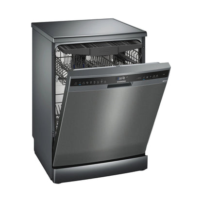 Siemens iQ500 Freestanding 13 Place Dishwasher 60cm Brushed Black Steel SN25EC02MZ