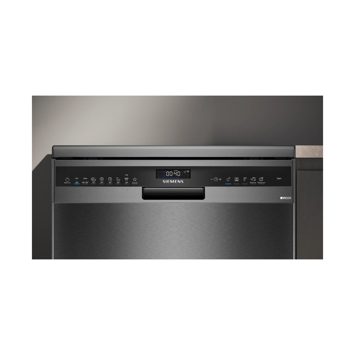 Siemens iQ500 Freestanding 13 Place Dishwasher 60cm Brushed Black Steel SN25EC02MZ