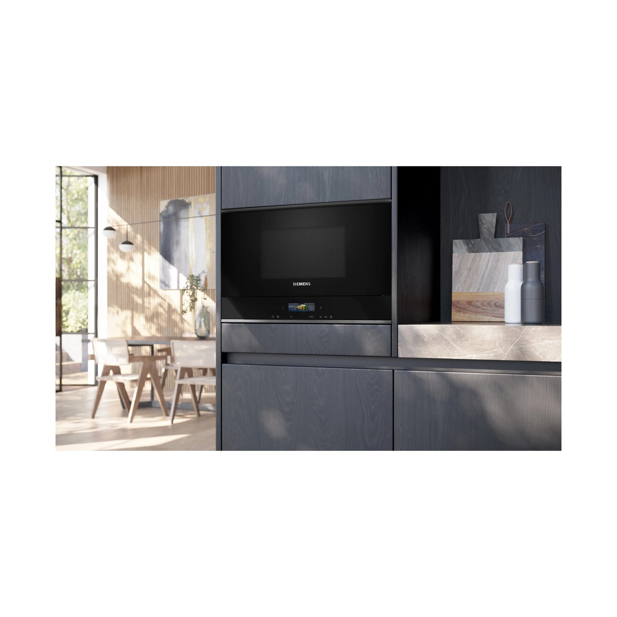 Siemens iQ700 Built In Microwave with grill Black BE732L1B1