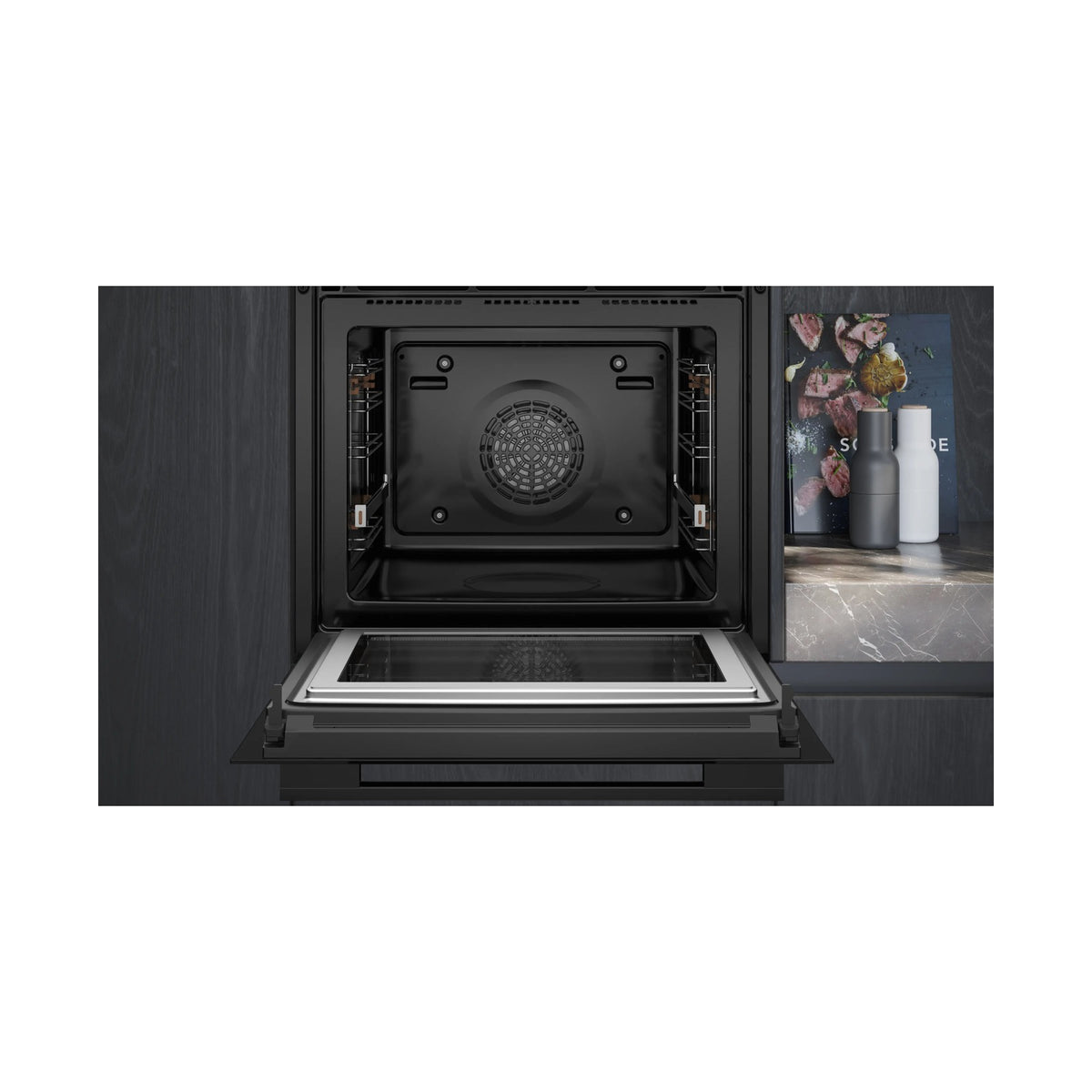 Siemens iQ700 Built in Oven with Microwave 60 x 60cm Black HM778GMB1