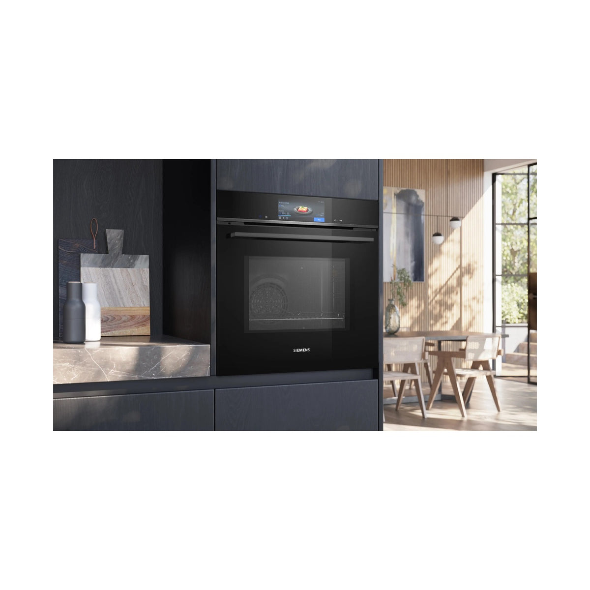 Siemens iQ700 Built in Oven with Microwave 60 x 60cm Black HM778GMB1